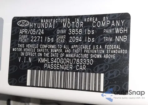 2024 Hyundai Elantra Sel из США, поврежденный, VIN KMHLS4DG0RU783330